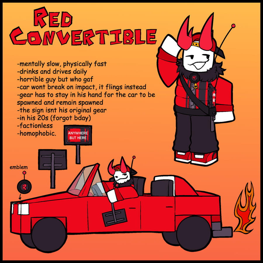 oc ref sheet of my beloved red convertible